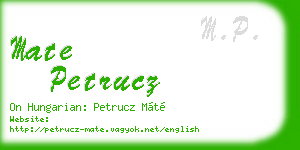 mate petrucz business card