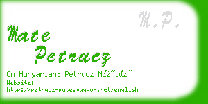 mate petrucz business card